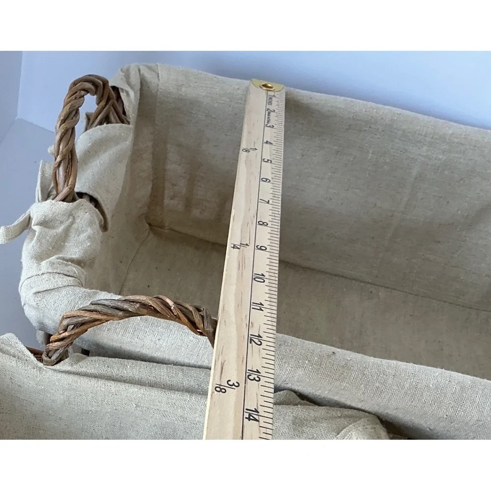 Rustic Twig Nesting Baskets Set of 3 Fabric Lined Brown Farmhouse Home‎
